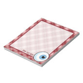 Red Kariert Eyeball Notizblock (Rotiert)