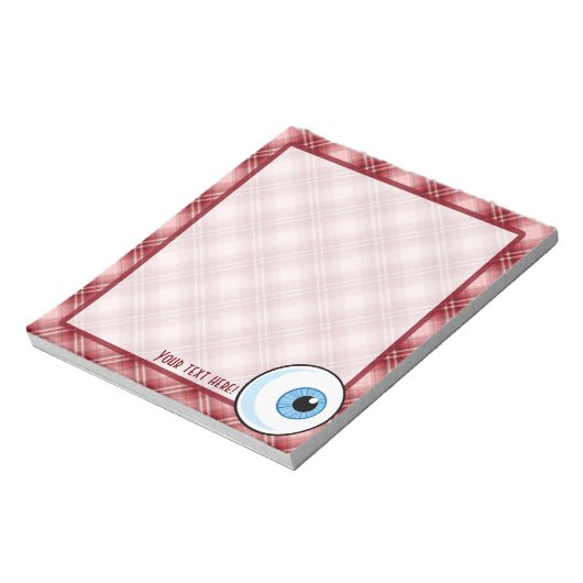 Red Kariert Eyeball Notizblock (Rotiert)