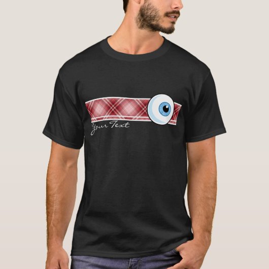 Red Kariert Eyeball T-Shirt (Vorderseite)