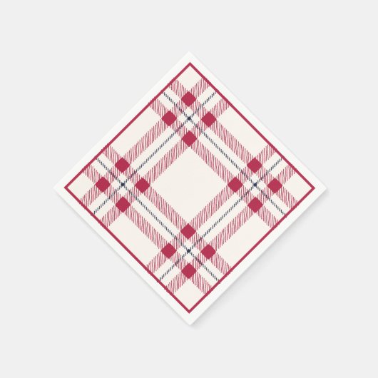 Red Kariert Farm Country Christmas Holiday Serviette (Ecke)