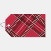 Red Kariert Frohe Weihnachtsfeiertag Geschenkanhänger (Rückseite Horizontal)