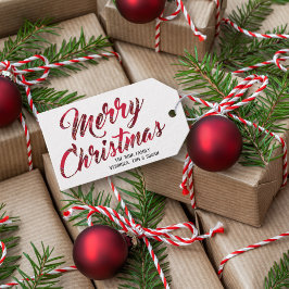 Red Kariert Frohe Weihnachtsfeiertag Geschenkanhänger