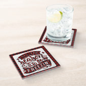 Red Kariert Fun Das ist die Jahreszeit für den Win Glasuntersetzer (Schrägansicht)