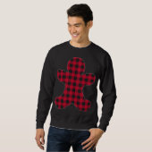 Red Kariert Gingerbread Xmas Matching Buffalo Fami Sweatshirt (Vorne ganz)