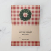 Red Kariert Gingham Country Holiday Karte (Innenseite)