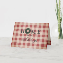 Red Kariert Gingham Country Holiday Karte