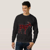Red Kariert Goat Frohe Weihnachts Matching Family Sweatshirt (Vorne ganz)