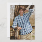 Red Kariert Golf Themed Graduation Party Einladung (Rückseite)