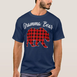 Red Kariert Gramma Bär Matching Buffalo Family Paj T-Shirt