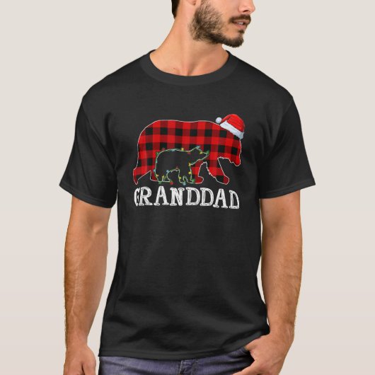Red Kariert Granddad Bear T-Shirt (Vorderseite)