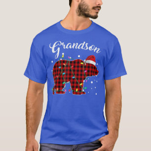 Red Kariert Grandson Bear Matching Buffalo Pajama T-Shirt