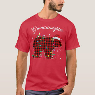 Red Kariert Grandtochter Bear Matching Buffalo Paj T-Shirt