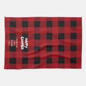 Red Kariert Happy Camper Family Wiedersehen Geschirrtuch (Horizontal)