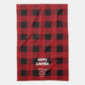 Red Kariert Happy Camper Family Wiedersehen Geschirrtuch (Vertikal)
