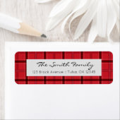 Red Kariert Holiday Rücksendeadresse (Insitu)