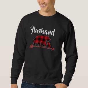 Red Kariert Husband Bär Matching Buffalo Pajama Sweatshirt