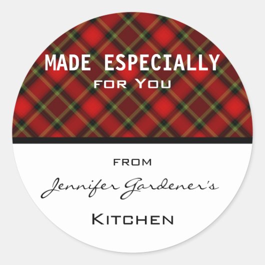 Red Kariert Jar Sticker (Vorderseite)