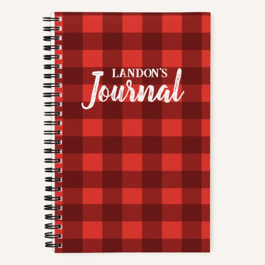 Red Kariert Journal-Notebook Notizblock (Vorderseite)