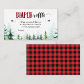 Red Kariert Lumberjack - Windeldrehkarte Begleitkarte (Vorne/Hinten)