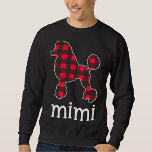 Red Kariert Mimi Oma Poodle Dog Christmas Matchi Sweatshirt