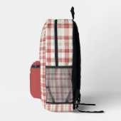 Red Kariert Modern Bedruckter Rucksack (Rechts)