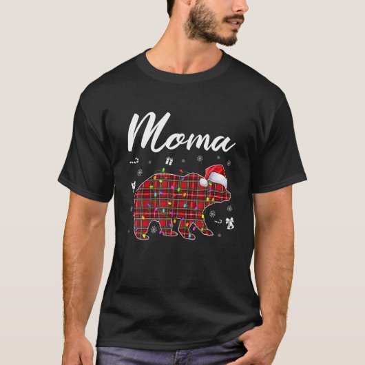 Red Kariert Moma Bar Matching Buffalo Pajama T-Shirt (Vorderseite)