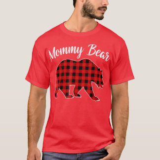 Red Kariert Mommy Bär Matching Buffalo Family Paja T-Shirt