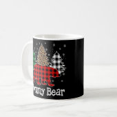 Red Kariert Mommy Bear Bear Weihnachtsbaum Leopard Kaffeetasse (Vorderseite Links)