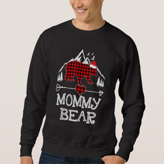 Red Kariert Mommy Bear Matching Pajama Family Sweatshirt (Vorderseite)