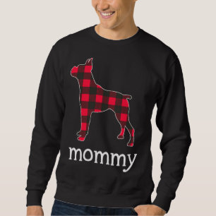 Red Kariert Mommy Boxer Dog Weihnachtslieder Famil Sweatshirt