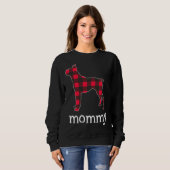 Red Kariert Mommy Boxer Dog Weihnachtslieder Famil Sweatshirt (Vorne ganz)