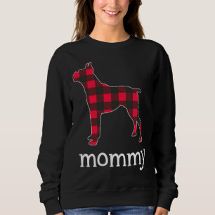 Red Kariert Mommy Boxer Dog Weihnachtslieder Famil Sweatshirt