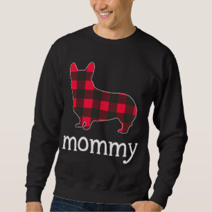 Red Kariert Mommy Corgi Christmas Matching Family  Sweatshirt
