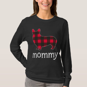 Red Kariert Mommy Corgi Christmas Matching Family T-Shirt