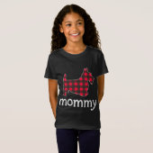 Red Kariert Mommy Scottie Dog Christmas Matching F T-Shirt (Vorne ganz)