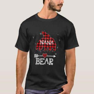 Red Kariert Nana Bear Baby Cub Matching Pajama Fam T-Shirt