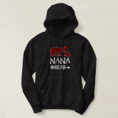 Red Kariert Nana Bear Weihnachts Pajama Matching F Hoodie (Design vorne)
