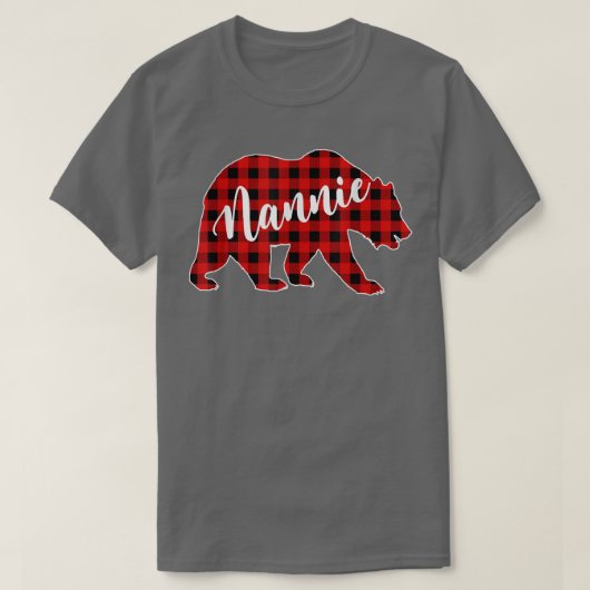 Red Kariert Nannie Bear Matching Buffalo Family Pa T-Shirt (Design vorne)
