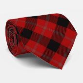 Red Kariert Neck Tie Krawatte (Gerollt)