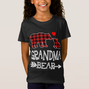 Red Kariert Oma Bear Christmas Pajama Match F T-Shirt