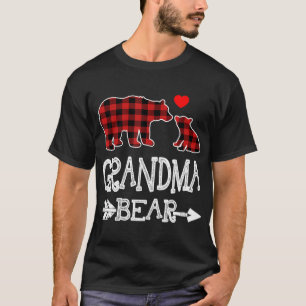 Red Kariert Oma Bear Christmas Pajama Match F T-Shirt