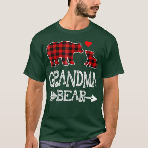 Red Kariert Oma Bear Christmas Pajama Match F T-Shirt