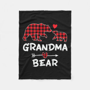 Red Kariert Oma Bear Weihnachten Weihnachten Weihn Fleecedecke