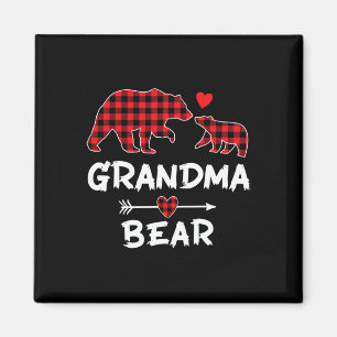 Red Kariert Oma Bear Weihnachten Weihnachten Weihn Magnet