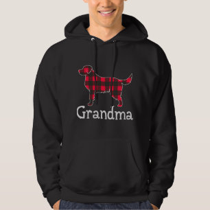 Red Kariert Oma Labrador Christmas Matching Fami Hoodie