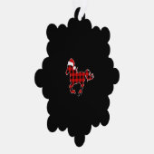 Red Kariert Pajama Horse Weihnachtsmannmütze Weihn Ornament Karte (Rechts)