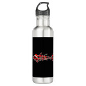 Red Kariert Pajama Shark Weihnachtsmannmütze Weihn Edelstahlflasche (Vorderseite)