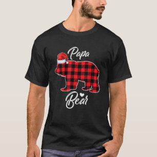 Red Kariert Papa Bear Matching Pajama Family Buffa T-Shirt