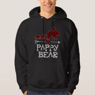 Red Kariert Pappy Bear Matching Family Christmas E Hoodie