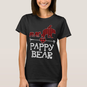 Red Kariert Pappy Bear Matching Family Christmas E T-Shirt